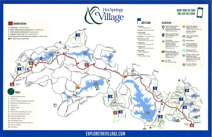 Map of Hot Springs Village